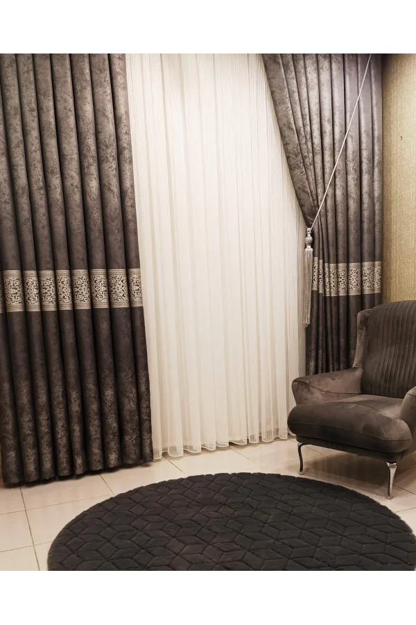 AREKA SILBER ZIGZAG 1/3 DICK FALTENVORHANG APM