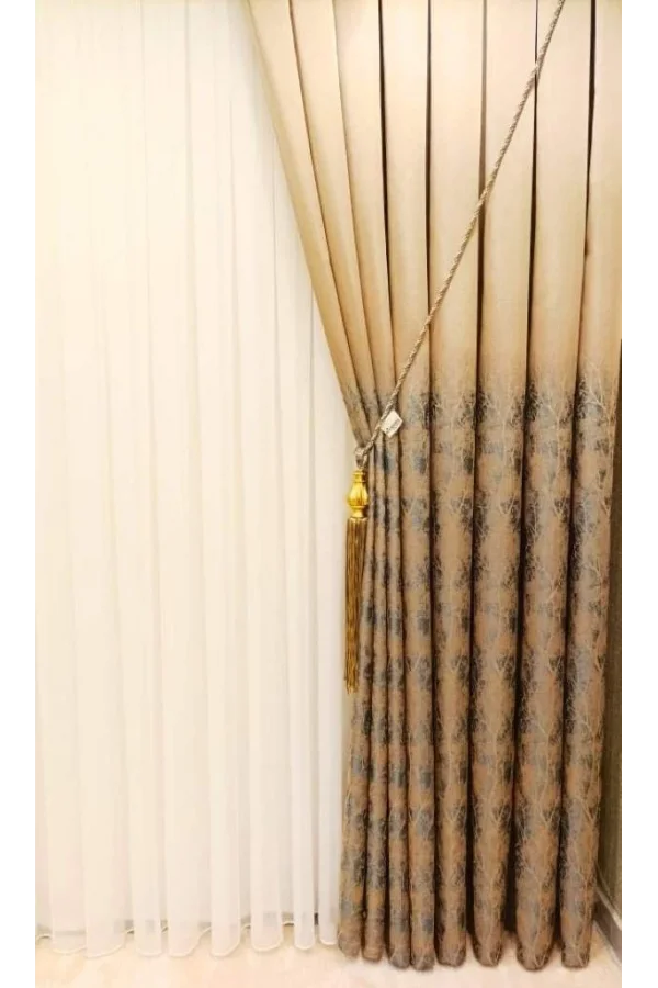 BAMBU CREME 1/3 DICHTE GEKRÄUSE VOILE VORHANG APM