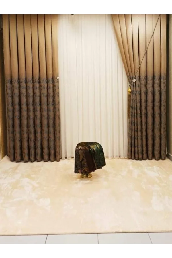 BAMBU CREME 1/3 DICHTE GEKRÄUSE VOILE VORHANG APM