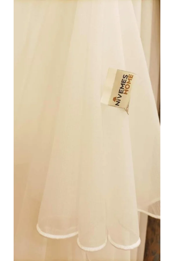 BAMBU CREME 1/3 DICHTE GEKRÄUSE VOILE VORHANG APM