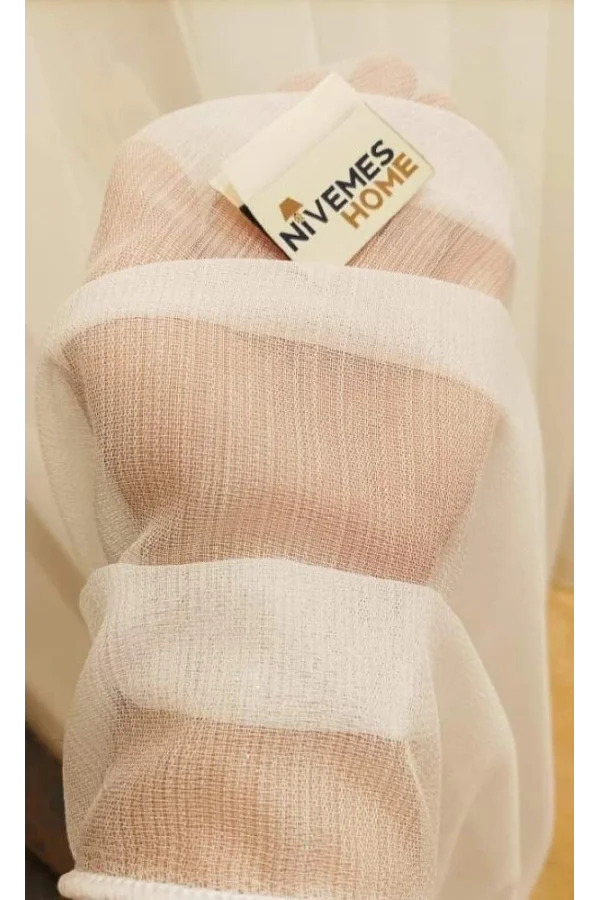 BAMBU CREME 1/3 DICHTE GEKRÄUSE VOILE VORHANG APM