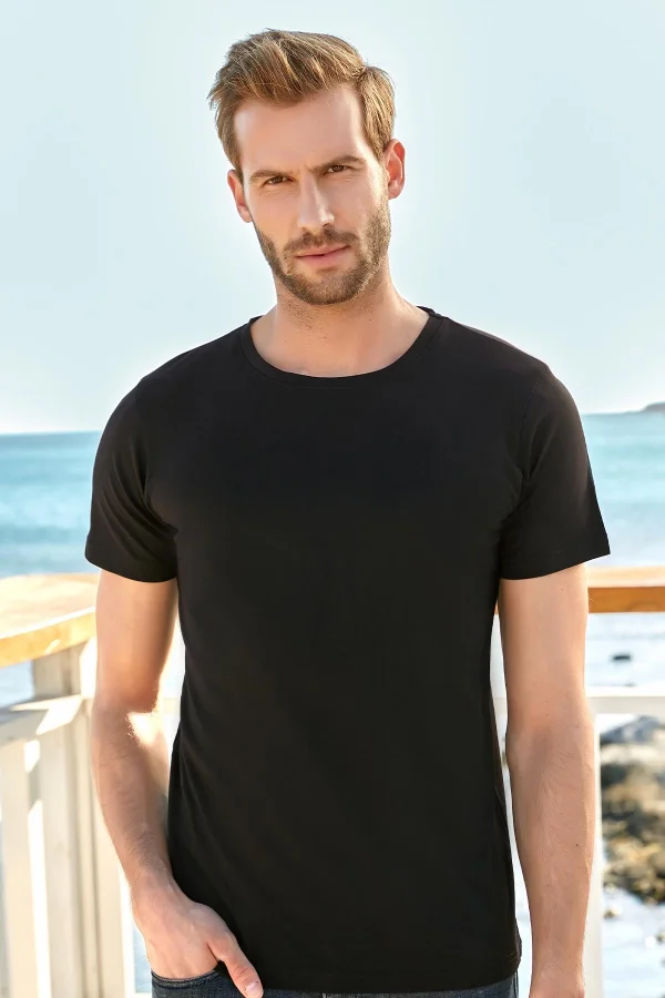 BERRAK 4097 MУЖСКАЯ ФУТБОЛКА ЧЕРНАЯ