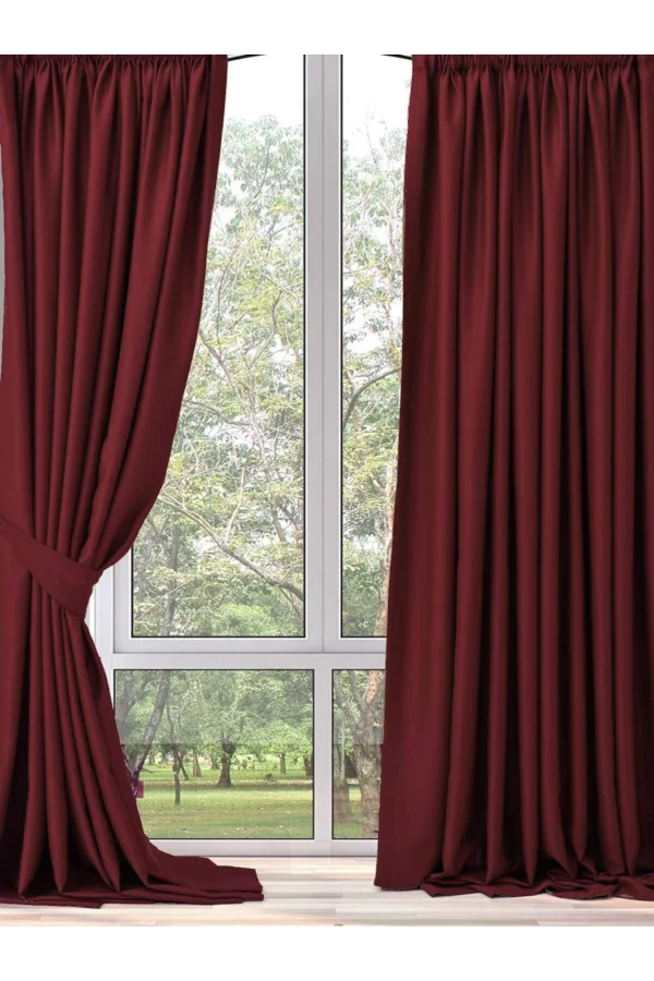 BURGUNDY BLACKOUT PLAIN DARKENING BLINDS APM