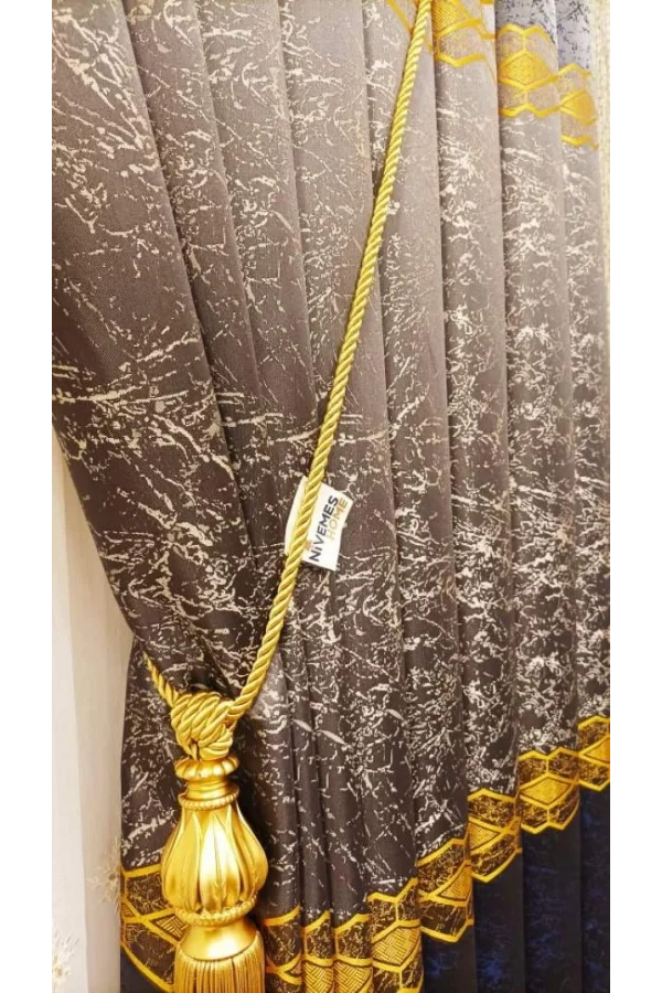 DORA LACİVERT 1/3 SIK PİLE FON PERDE APM