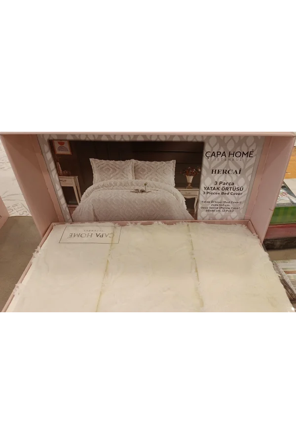 HERCAİ CREAM 3 STÜCK BETTWÄSCHE SET CAPA HOME