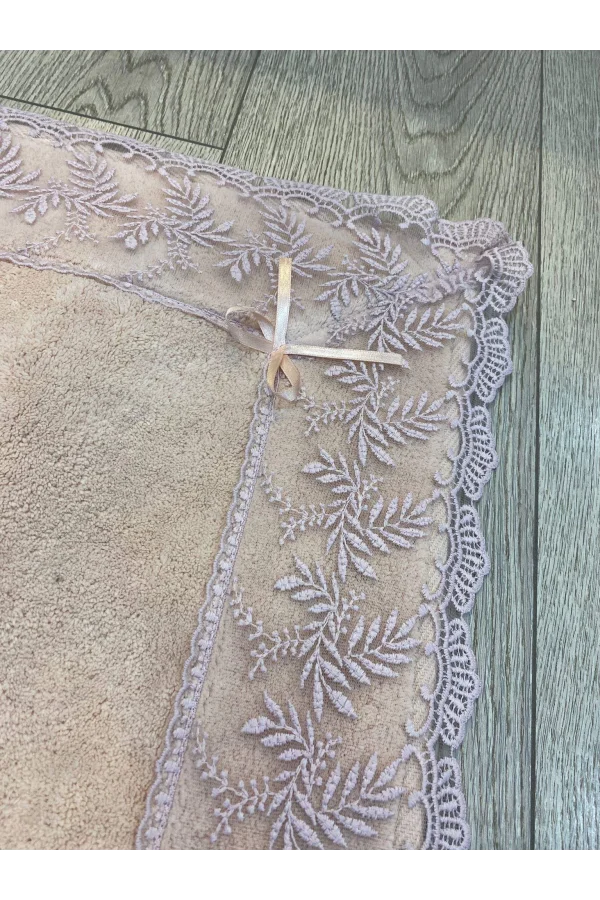 MACO PEMBE DANTELLİ 2 Lİ KLOZET TAKIMI