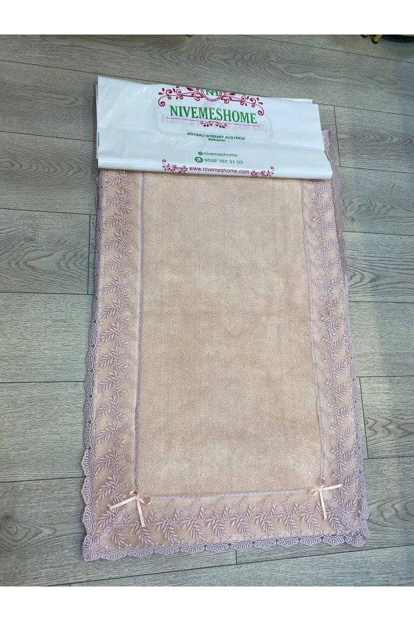 MACO PEMBE DANTELLİ 2 Lİ KLOZET TAKIMI