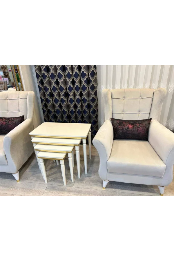 NIVEMESHOME DURU CREMA-GOLD 4 PEZZI SET DI LUSSO ZIGON