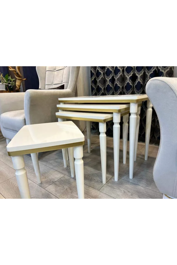 NIVEMESHOME DURU CREMA-GOLD 4 PEZZI SET DI LUSSO ZIGON