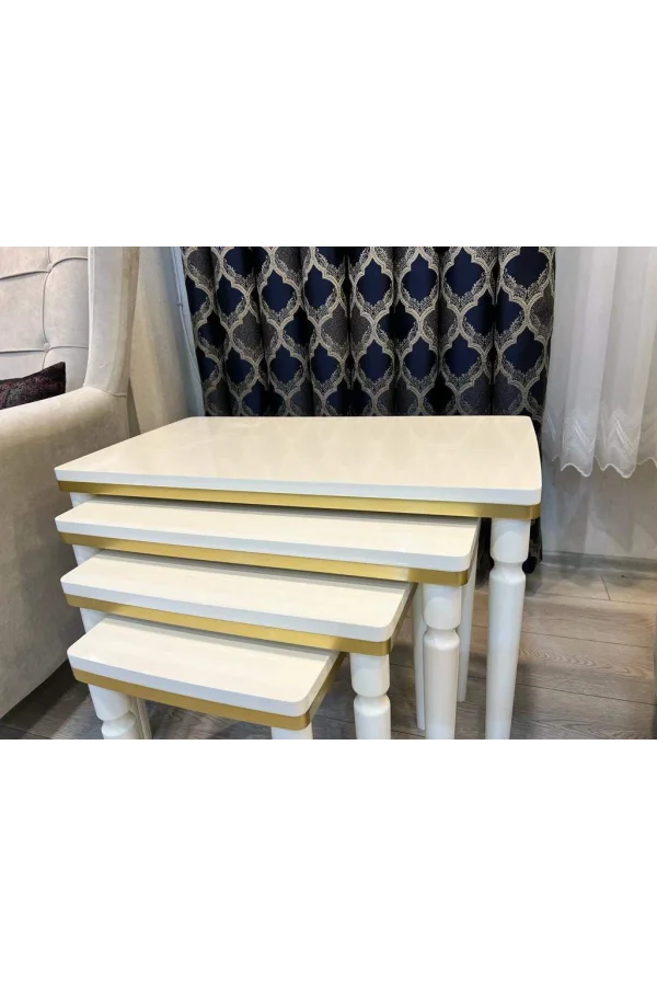 NIVEMESHOME DURU CREMA-GOLD 4 PEZZI SET DI LUSSO ZIGON