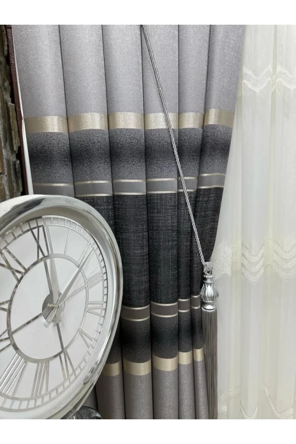 NİVEMESHOME 1/3 TIGHTLY PLEATED LOUVRE BACKDROP CURTAIN