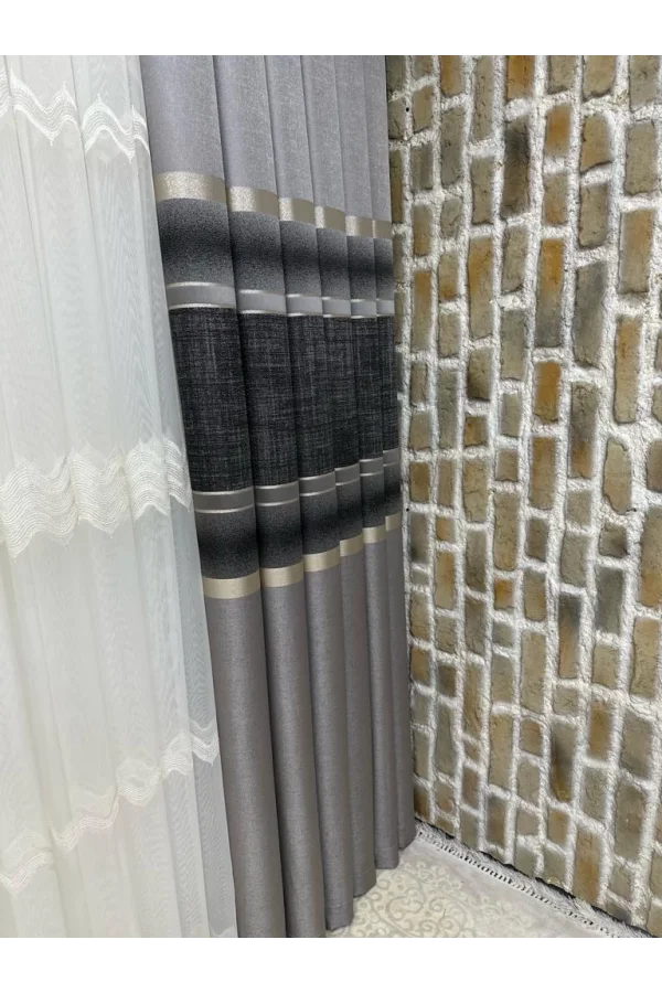 NİVEMESHOME 1/3 TIGHTLY PLEATED LOUVRE BACKDROP CURTAIN