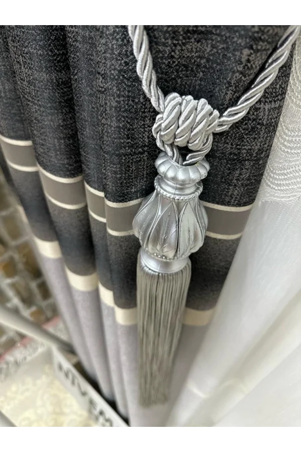 NİVEMESHOME 1/3 TIGHTLY PLEATED LOUVRE BACKDROP CURTAIN