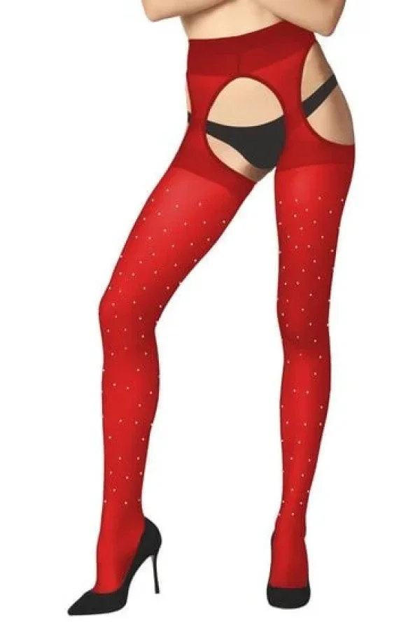 NİVEMESHOME 1121198 FANTAZİ TAŞLI BAYAN KÜLOTLU ÇORAP KIRMIZI DAYMOD