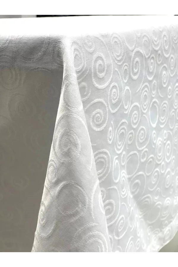 Tovaglia antimacchia con simbolo circolare bianco NIVEMESHOME 140X240