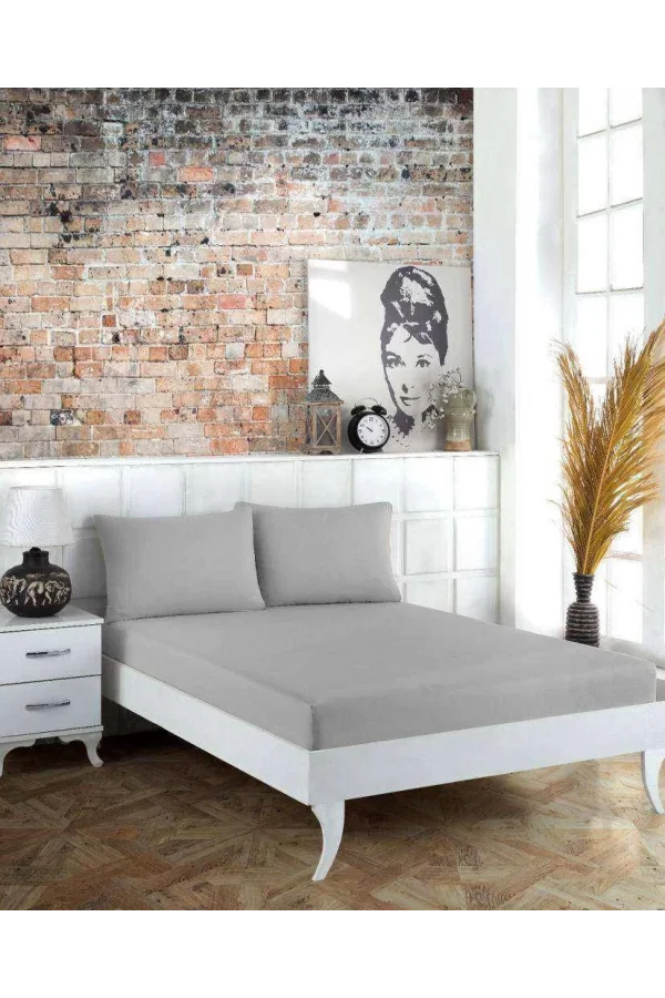 LENZUOLO CON ANGOLO GRIGIO 160*200 MISURA PER MATERASSO