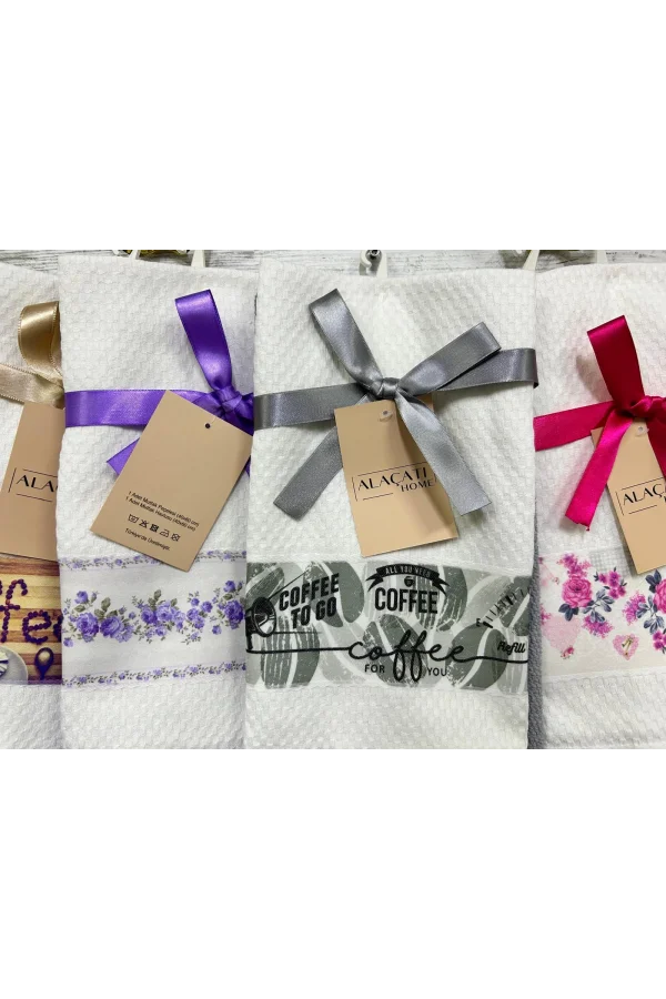 NİVEMESHOME 2 Lİ GRİ-BEYAZ ASORTİ MODEL MUTFAK HAVLUSU