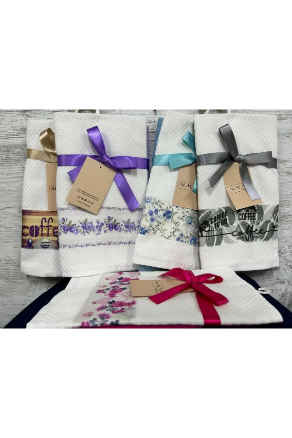 NİVEMESHOME 2 Lİ GRİ-BEYAZ ASORTİ MODEL MUTFAK HAVLUSU