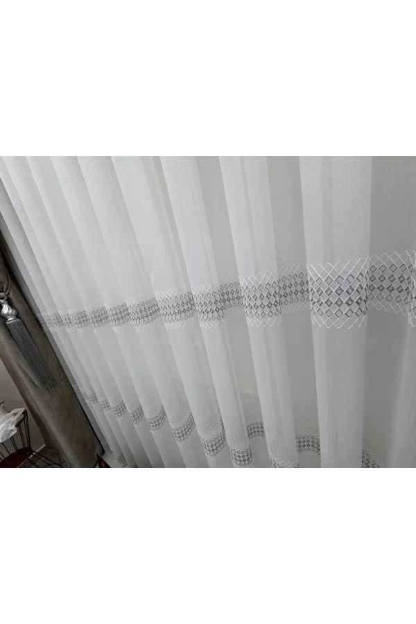 NİVEMESHOME 2075 MELODÍA V-GRİ 1/3 PILA BAMBÚ TÜL CORTINA