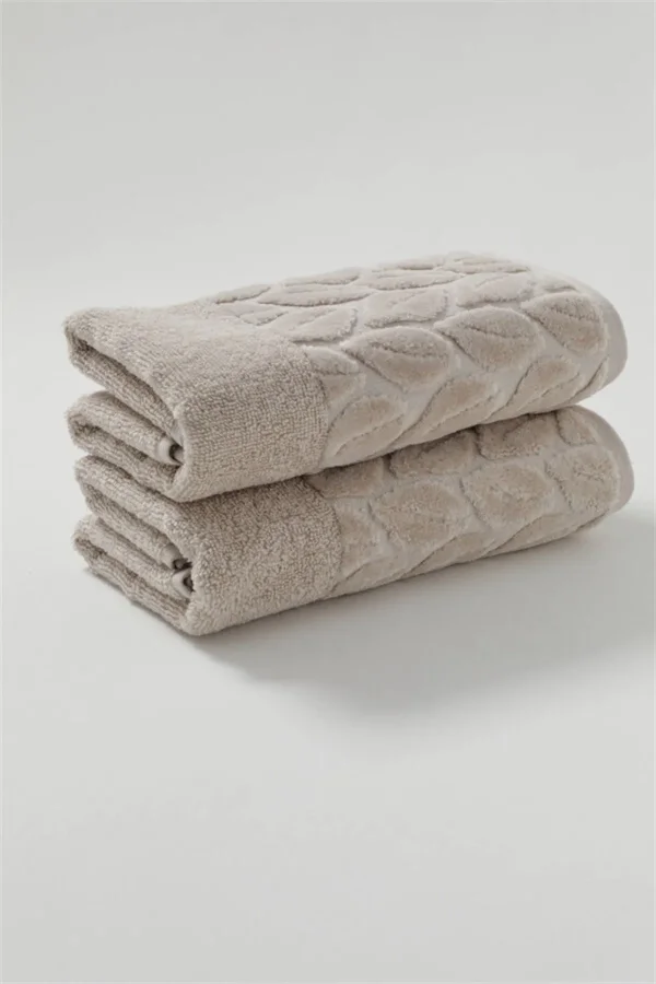 NİVEMESHOME 249 BEJ JAKARLI HAVLU NURPAK