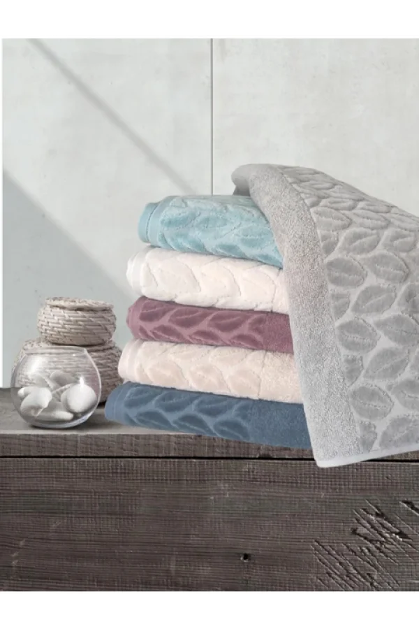 NİVEMESHOME 249 HAZAL LİLA JAKARLI HAVLU NURPAK