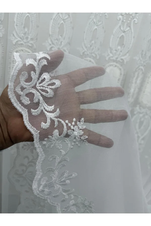 NİVEMESHOME 2533-2 İRİS GÜMÜŞ 1/3 PİLELİ TÜL PERDE APM