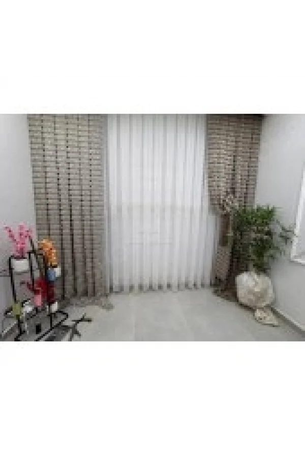 NİVEMESHOME 2572 EYLÜLZADE GOLD DETAY 1/2,5  PİLELİ TÜL PERDE APM