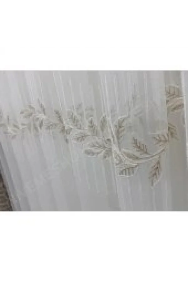 NİVEMESHOME 2572 EYLÜLZADE GOLD DETAY 1/2,5  PİLELİ TÜL PERDE APM