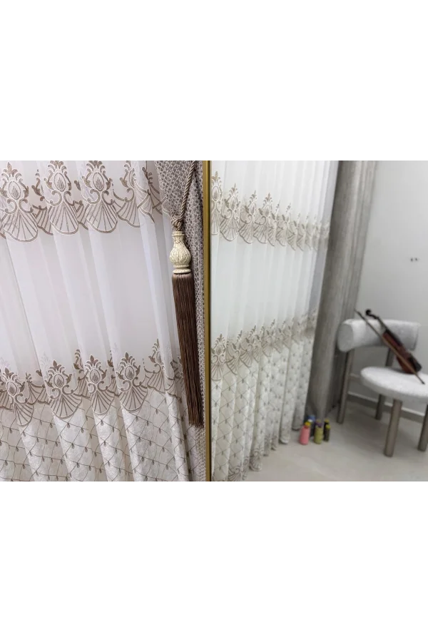 NİVEMESHOME 2840 HARMONİ VİZON 1/3 PİLELİ TÜL PERDE