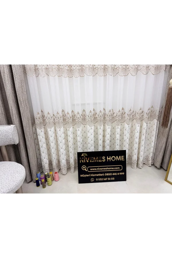 NİVEMESHOME 2840 HARMONİ VİZON 1/3 PİLELİ TÜL CURTAIN