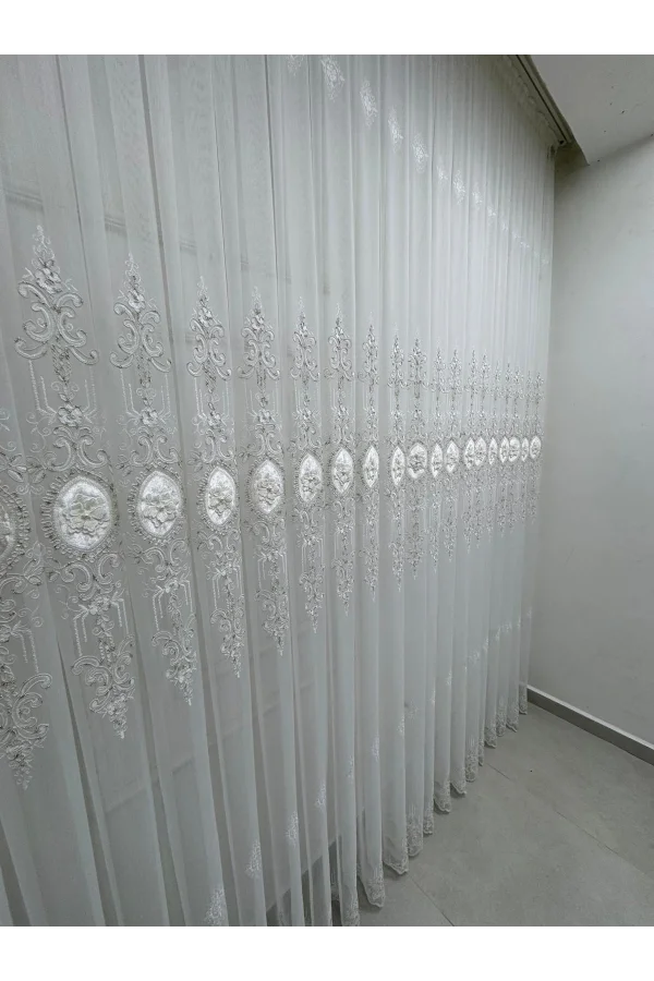 NİVEMESHOME 3158 VALERİA GOLD 1/2,5 PİLELİ BAMBU TÜL PERDE