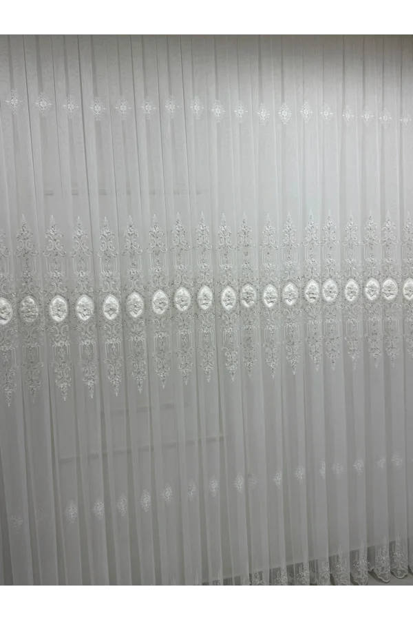 NİVEMESHOME 3158 VALERİA GOLD 1/2,5 PİLELİ BAMBU TÜL PERDE