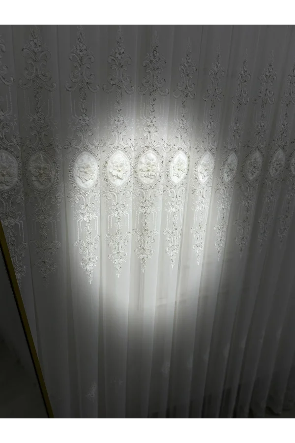 NİVEMESHOME 3158 VALERİA GOLD 1/2,5 PİLELİ BAMBU TÜL PERDE