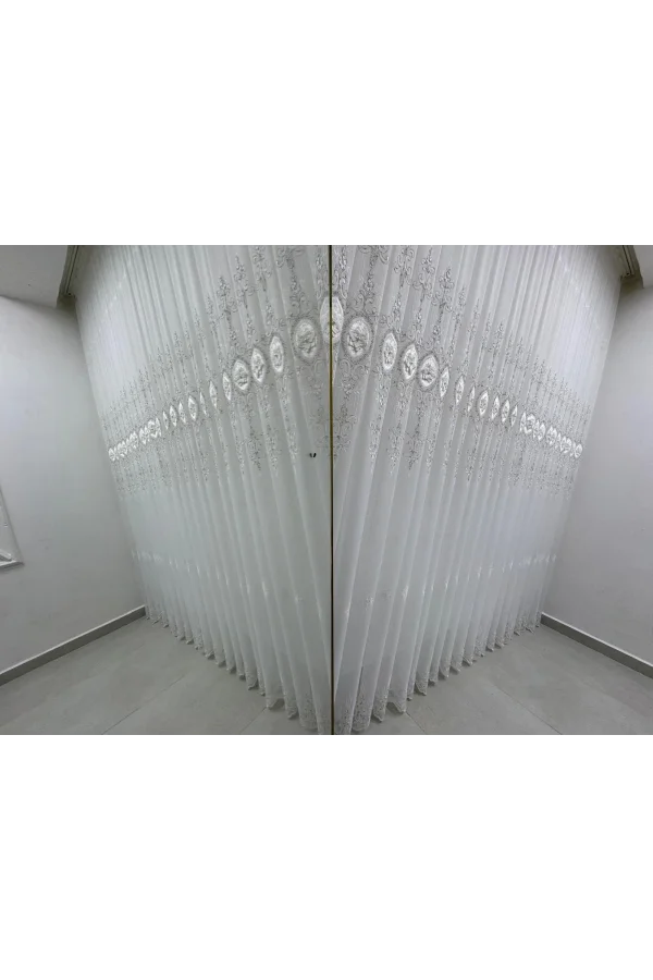 NİVEMESHOME 3158 VALERİA GOLD 1/2,5 PİLELİ BAMBU TÜL PERDE