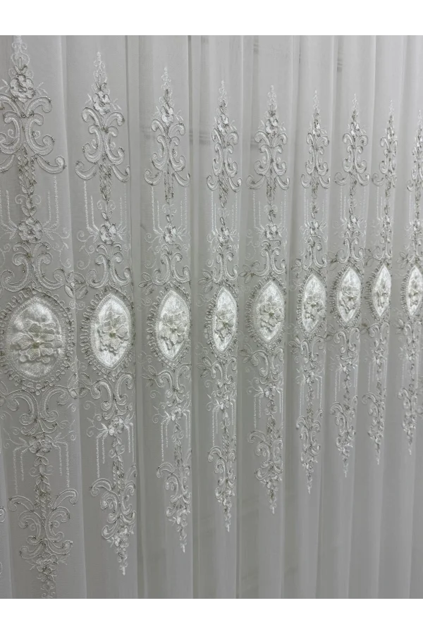 NİVEMESHOME 3158 VALERİA GOLD 1/3 PİLELİ BAMBU TÜL PERDE