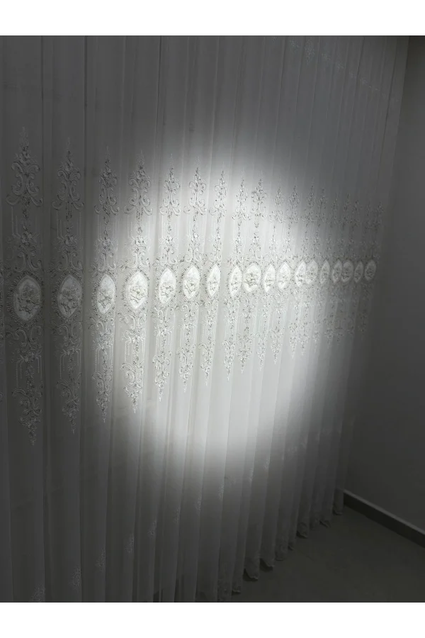 NİVEMESHOME 3158 VALERİA GOLD 1/3 PİLELİ BAMBU TÜL PERDE