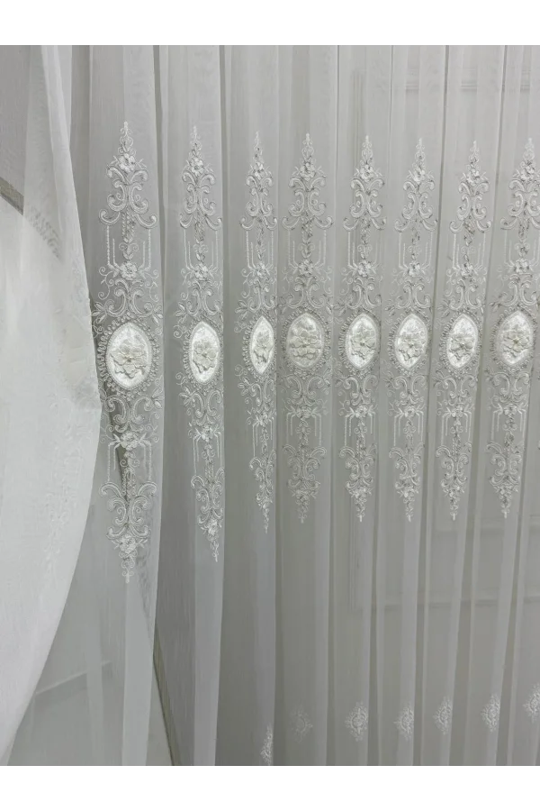 NİVEMESHOME 3158 VALERİA GOLD 1/3 PİLELİ BAMBU TÜL PERDE