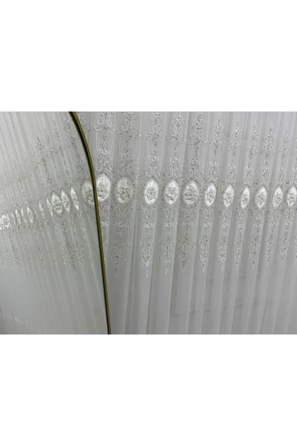 NİVEMESHOME 3158 VALERİA GOLD 1/3 PİLELİ BAMBU TÜL PERDE