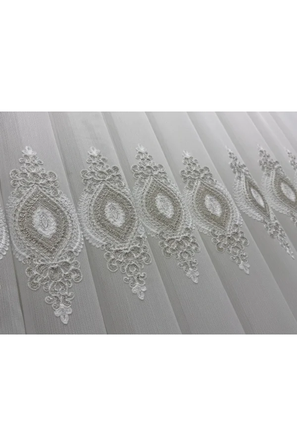 NİVEMESHOME 3767 SERAP GOLD  1/2,5 PİLELİ  BAMBU TÜL PERDE