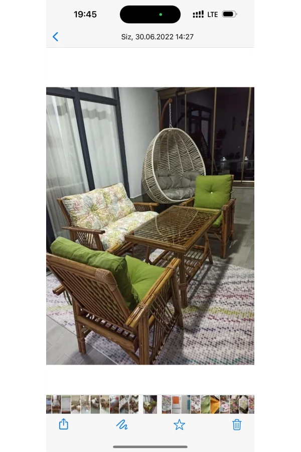 NİVEMESHOME 4 KİŞİLİK МИРОВОЙ БАМБУКОВЫЙ НАБОР ДЛЯ СИДЕНИЯ (2+1+1+СТОЛИК)