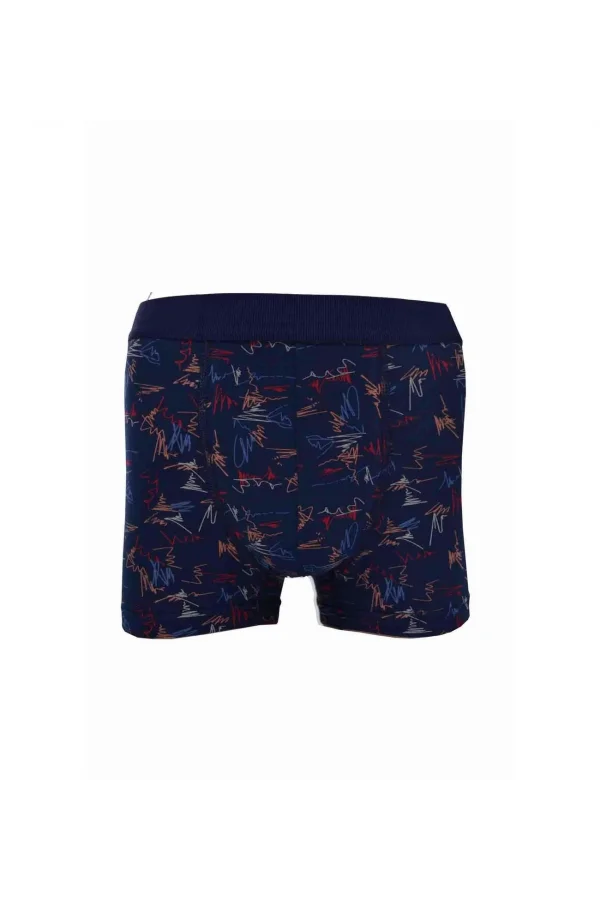 NİVEMESHOME 4480 HOMBRE BOXER DE ALGODÓN LYCRAL LACIADO AZUL CON ESTAMPADO DE ZIGZAG TALLA L CLARO