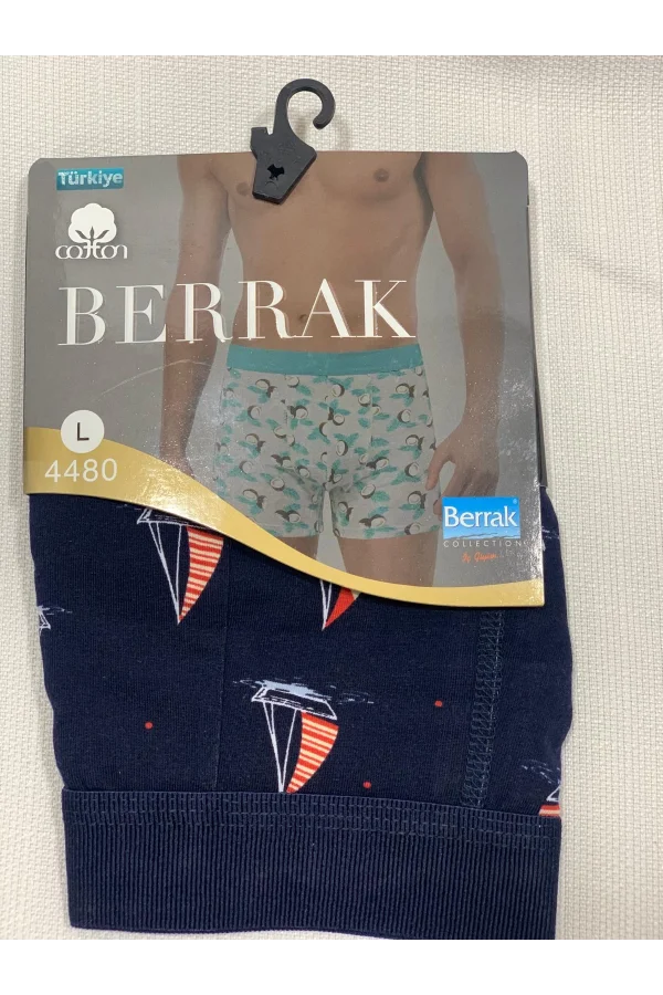 NİVEMESHOME 4480 MENS LYCRALI COTTON BOXER SAIL PATTERN L CLEAR