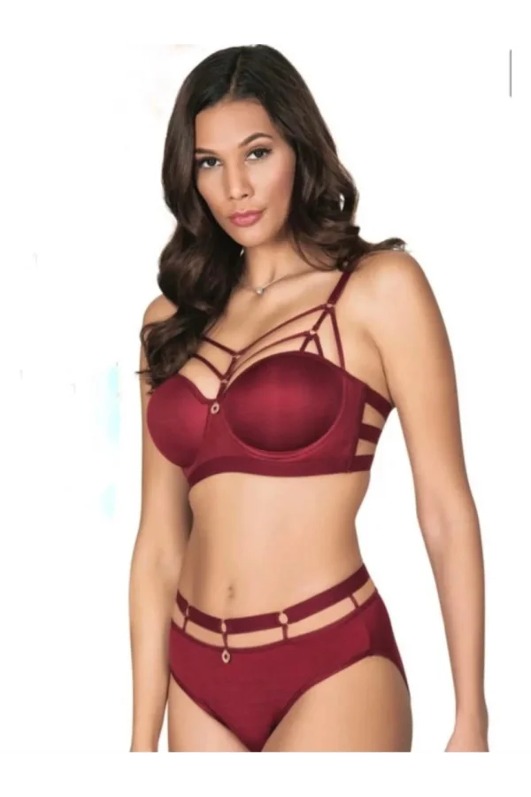 NİVEMESHOME 5045 BİYE ŞERİTLİ HALKALI SÜTYEN TAKIMI BORDO BDN:80 LE JARDİN