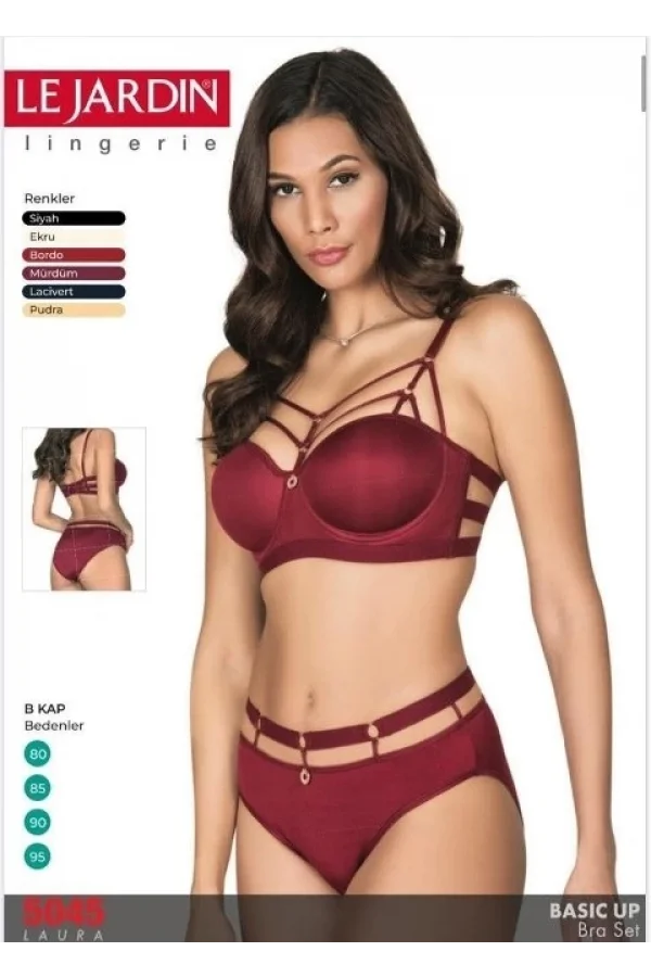 NİVEMESHOME 5045 BİYE ŞERİTLİ HALKALI SÜTYEN TAKIMI BORDO BDN:90 LE JARDİN