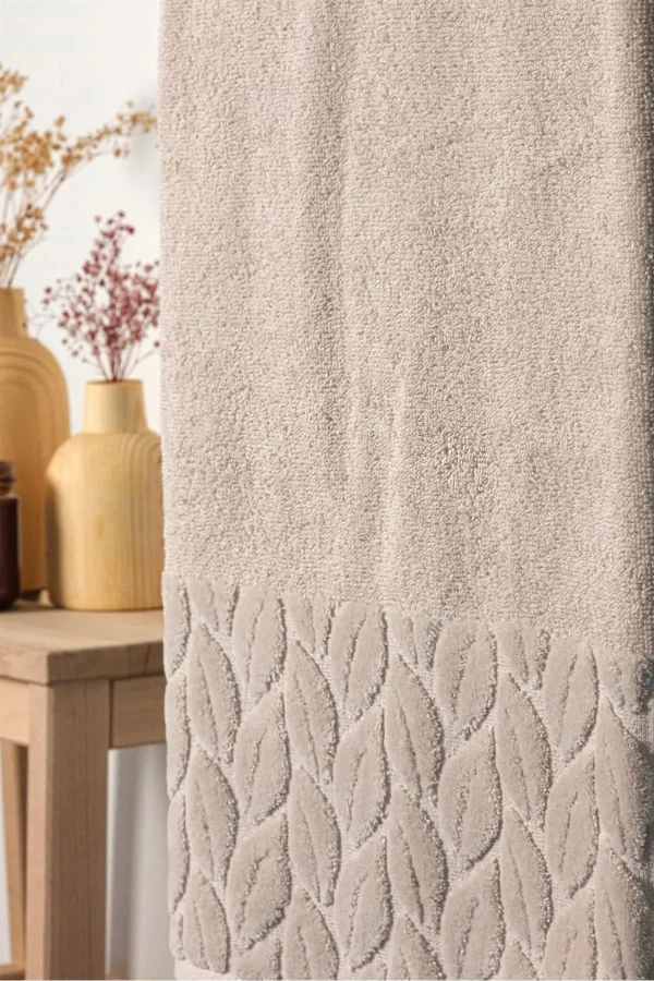 NİVEMESHOME 632 BEJ 90X150 HAZAL BANYO HAVLUSU NURPAK
