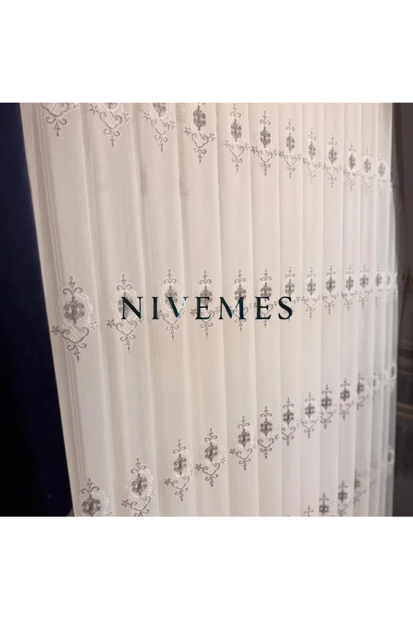 NİVEMESHOME ALİ TOROS BURÇ DESIGN 2027 VRYNT:105 1/3 DİKİŞLİ TÜL PERDE APM