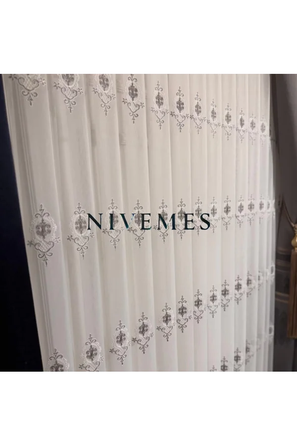 NİVEMESHOME ALİ TOROS BURÇ DESIGN 2027 VRYNT:105 1/3 DİKİŞLİ TÜL PERDE APM