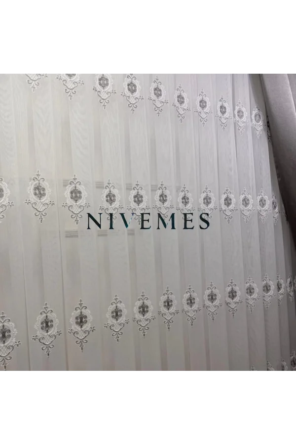 NİVEMESHOME ALİ TOROS BURÇ DESIGN 2027 VRYNT:105 1/3 DİKİŞLİ TÜL PERDE APM