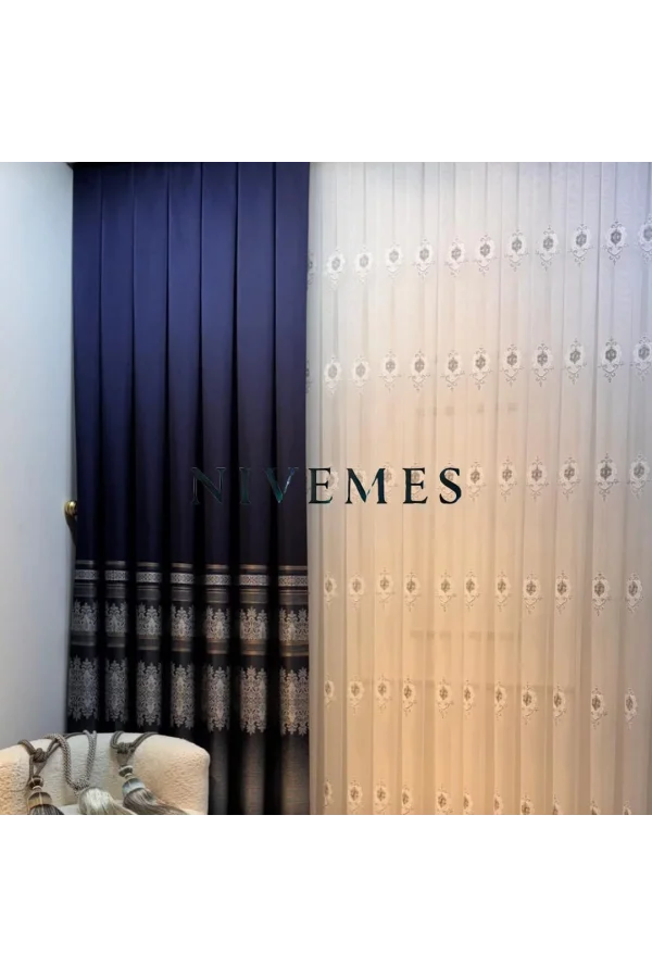 NİVEMESHOME ALİ TOROS BURÇ DESIGN 2027 VRYNT:105 1/3 DİKİŞLİ TÜL PERDE APM