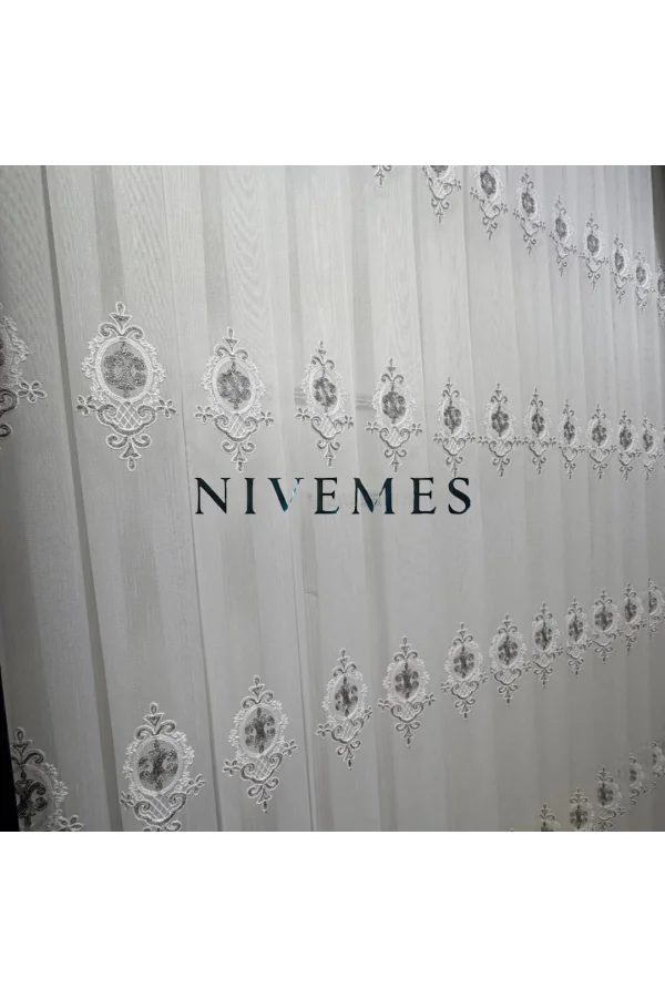 NİVEMESHOME ALİ TOROS BURÇ DESIGN 2027 VRYNT:105 1/3 DİKİŞLİ TÜL PERDE APM